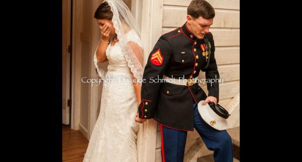 Foto de boda fue muy comentada en Estados Unidos. (Foto: Dailymail)