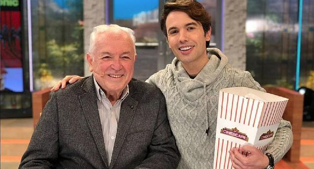 Padre e hijo. Luis Ángel Pinasco y Bruno Pinasco en el set de "Cinescape". (Foto: Instagram)