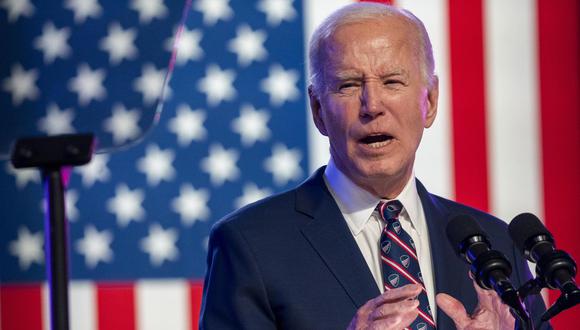 El presidente de Estados Unidos, Joe Biden, pronuncia un discurso en un evento de campaña el 5 de enero de 2024. (EFE/EPA/SHAWN THEW).