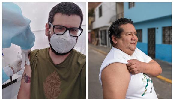 Eduardo Abusada (41) y Alexander Rivera (50) son voluntarios de los ensayos clínicos de la vacuna del laboratorio clínico Sinopharm. (Fotos: Archivos personales)