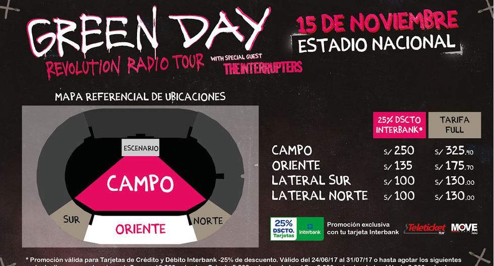 Green Day confirmó hace poco que se presentará en Lima como parte de su gira \"Revolution Radio World Tour\". (Foto:Difusión)