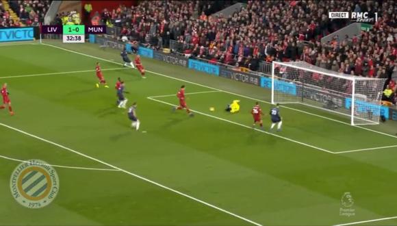 Jesse Lingard aprovechó un error de Alisson Becker para colocar el 1-1 en el Manchester United vs. Liverpool. El duelo se dio en Anfield (Foto: captura de pantalla)