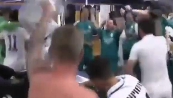 No le gustó a Toni Kroos: Hazard intentó darle champagne al hijo del alemán en plena celebración del Real Madrid | VIDEO