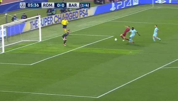 En el Barcelona vs. Roma, Edin Dzeko abrió el marcador. (Foto: captura de YouTube)