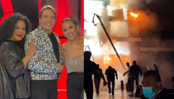 Se registró un incendio en el set de grabación de "La Voz Senior". (Foto: Latina/Captura Twitter).