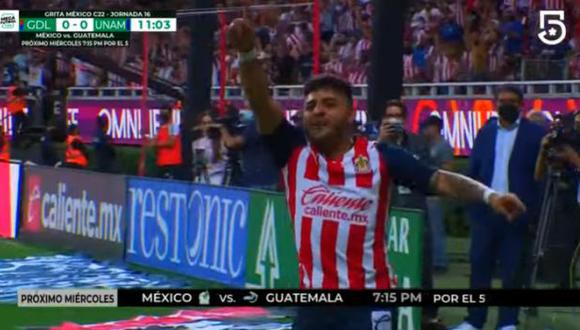Gol de Alexis Vega para el 1-0 de Chivas vs. Pumas: (Captura: ESPN)