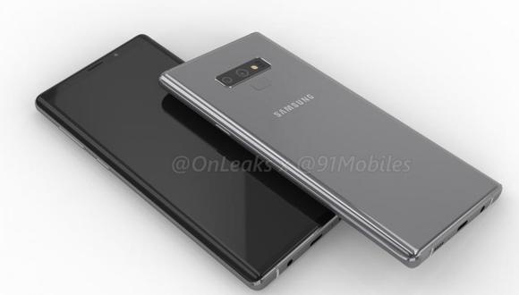 El Galaxy Note 9 incluiría una cámara dual ubicada de forma horizontal. (Foto: OnLeaks/ @91Mobiles)