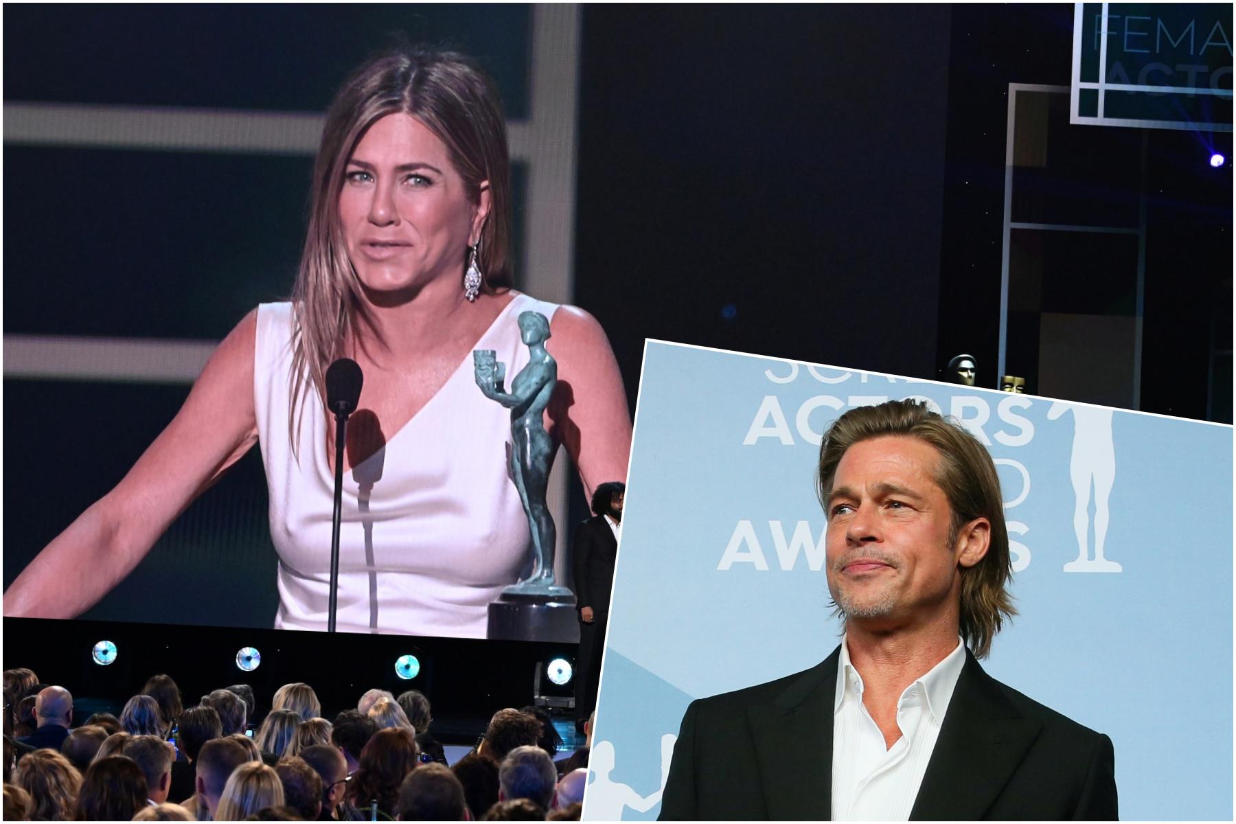 Brad Pitt y Jennifer Aniston se reencontraron en la gala de los SAG Awards 2020. (Foto: Twitter)