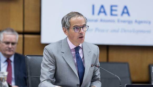 Rafael Grossi, Director General de la Agencia Internacional de Energía Atómica (OIEA), en una reunión de emergencia de la Junta de Gobernadores de la OIEA, en Viena, Austria, el 11 de abril de 2024. (Foto de Joe Klamar / AFP)