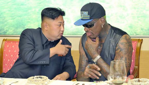 Kim Jong-un junto a Dennis Rodman en Corea del Norte. (Foto: KCNA)
