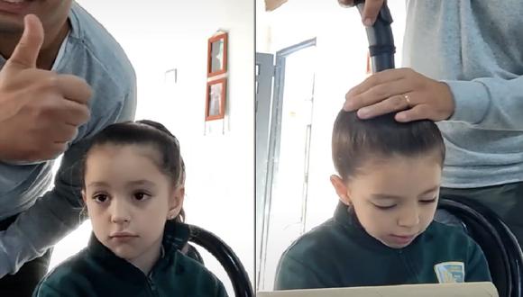 Papá se vuelve viral por ingeniosa forma de peinar a su hija | VIDEO (Foto: TikTok/gabinb90).