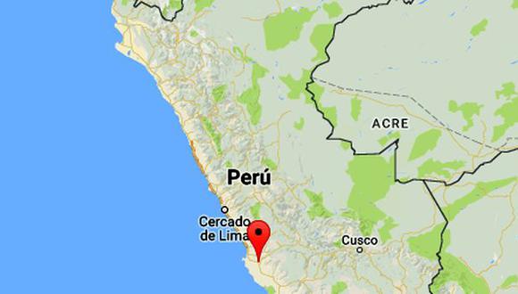 El temblor ocurrió a las 12:42 pm y fue sentido con una intensidad nivel III y IV en la provincia de Pisco. Las autoridades locales de defensa civil aún no han reportado daños personales ni materiales (Imagen: IGP)