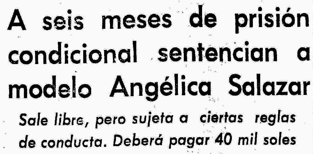 El 11 de enero de 1965 se dio la sentencia benévola para la modelo y actriz de TV, Cuchita Salazar. (Foto-titular: GEC Archivo Histórico)  