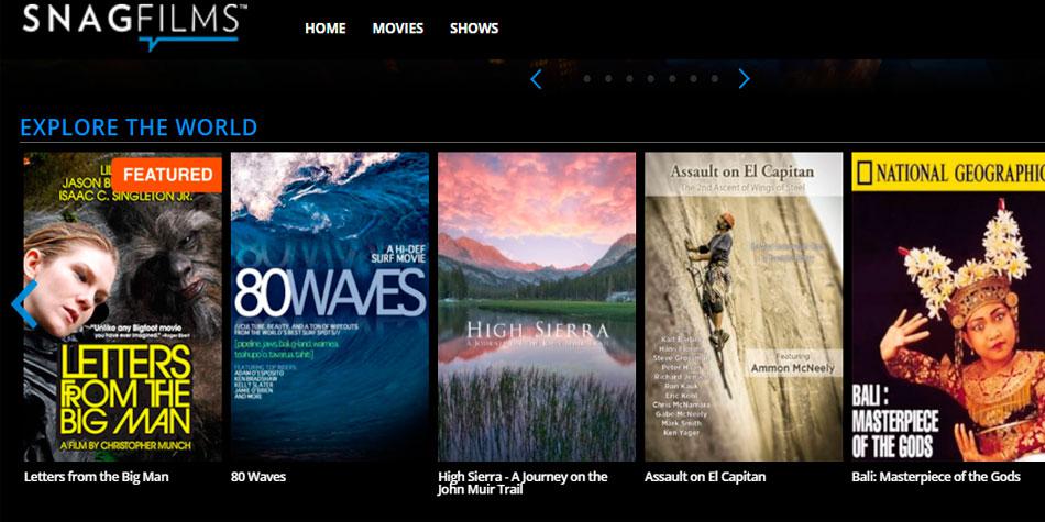 Snagfilms ofrece series de comedia y animadas, aunque no incluye estrenos recientes. (Foto: Captura)