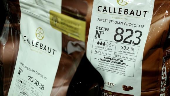 Los productos del fabricante de productos de chocolate y cacao Barry Callebaut se exhiben durante la conferencia de prensa anual de la compañía en Zúrich. (REUTERS/Arnd Wiegmann)