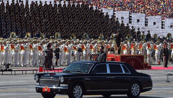 Fotografía tomada el 3 de setiembre del 2015. Xi Jinping lidera un evento militar en Beijing. AFP