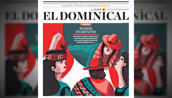 Portada de la edición especial de El Dominical de El Comercio hecha por mujeres.