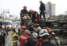 Vía Expresa: así fue el rescate de heridos por camión de caudales volcado