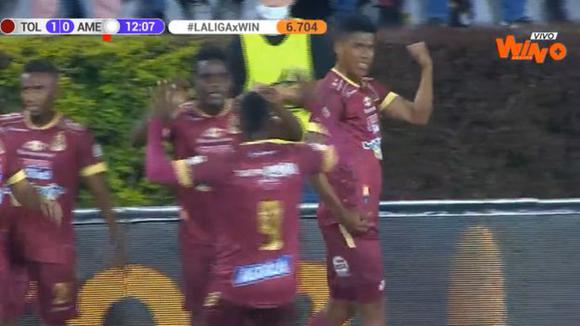 Gol de Jeison Angulo para el 1-0 de Tolima vs. América de Cali. (Video: Win Sports)