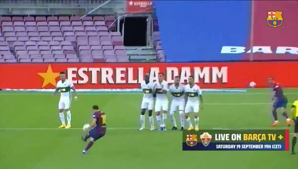 Barcelona vs. Elche: Lionel Messi estuvo muy cerca del 2-0 con este gran tiro libre | VIDEO
