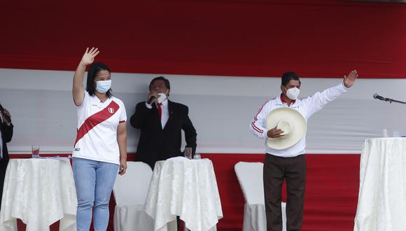 Keiko Fujimori y Pedro Castillo debatirán presencialmente en un evento organizado por el JNE el domingo 30 de mayo. (Foto: Archivo GEC)