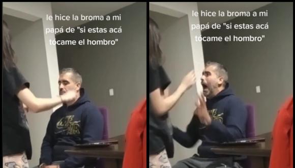 Hija le hace broma a su papá con un toque ‘paranormal’ y su reacción es viral | VIDEO (Foto: TikTok/mmorelladoliani_).