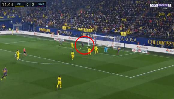 Barcelona vs. Villarreal: Coutinho marcó el 1-0 en jugada que fue revisada por el VAR. (Foto: captura)