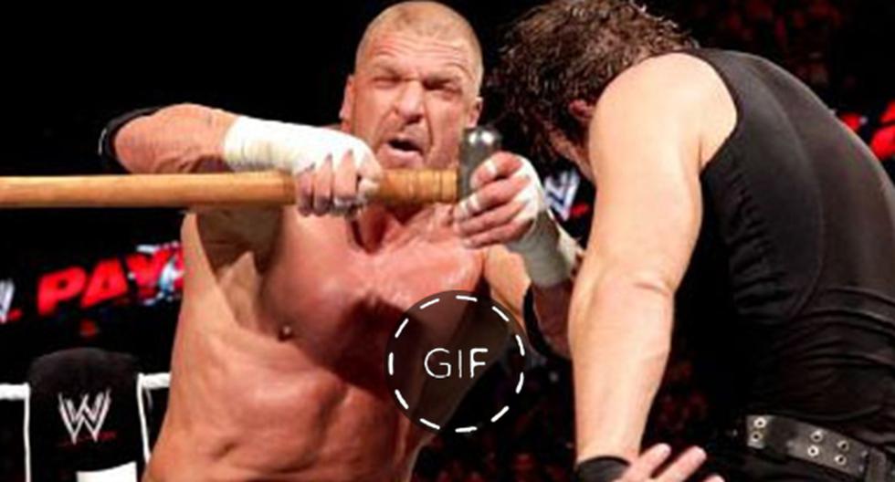 Este es el Gif de la paliza de Triple H a Dean Ambrose en WWE RAW ¿Será una nueva batalla en Wrestlemania 32? (Foto: captura)