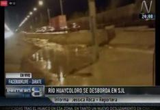 Perú: río Huaycoloro se desborda en SJL y causa aniego en carretera