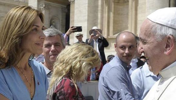 Lorena Meritano con el papa Francisco. (Foto: Instagram)