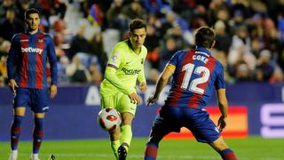 Barcelona no pudo ante Levante y fue superado 2-1 en Copa del Rey