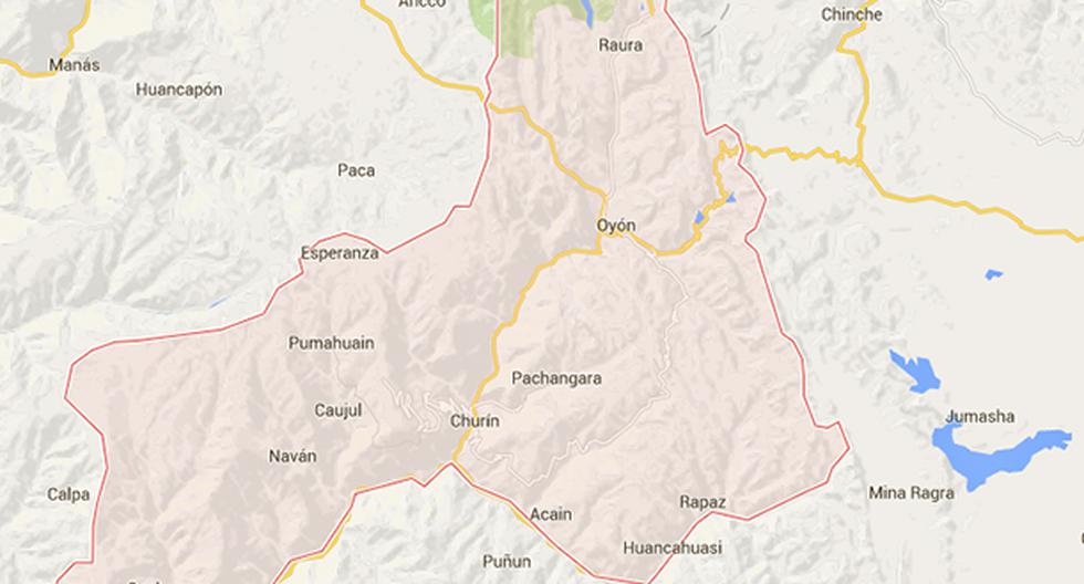 Accidente en Oyón dejó al menos cuatro muertos y un herido. (Foto: Google Maps)