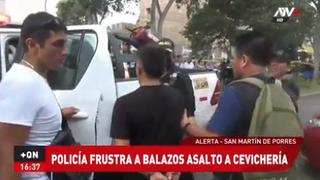 San Martín de Porres: a balazos Policía frustra asalto en cevichería | VIDEO 