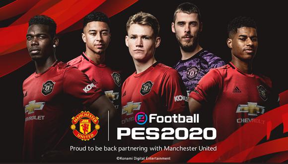 El Manchester United estará completamente licenciado en eFootball PES 2020. (Difusión)
