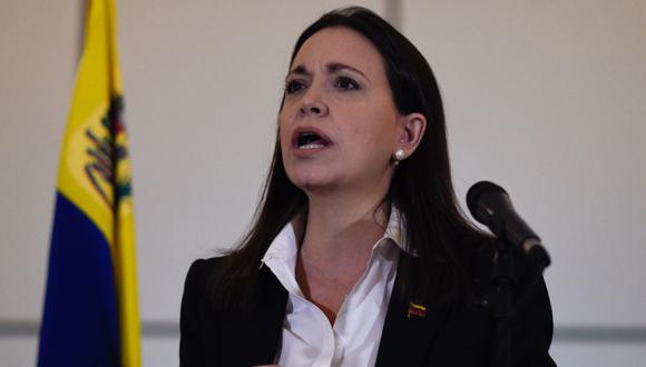 La excongresista de la oposición venezolana María Corina Machado durante una conferencia de prensa en Caracas. (Foto: Archivo / Federico PARRA / AFP).