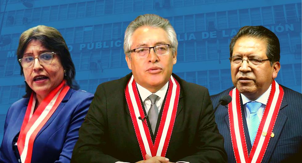Delia Espinoza, Juan Carlos Villena y Pablo Sánchez,  actuales integrantes de la Junta de Fiscales Supremos
