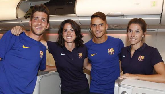 Sergi Roberto y sus compañeros del Barcelona. (Foto: FC Barcelona)
