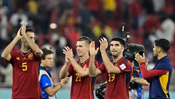 Olmo y Soler marcaron en la victoria de España, pero la figura fue Busquets. (Foto: AFP)