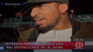 Jefferson Farfán llegó a Lima y habló sobre su futuro [VIDEO]