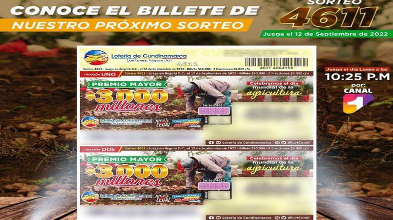 Lotería de Cundinamarca: vea los resultados y el número del lunes 12 de setiembre