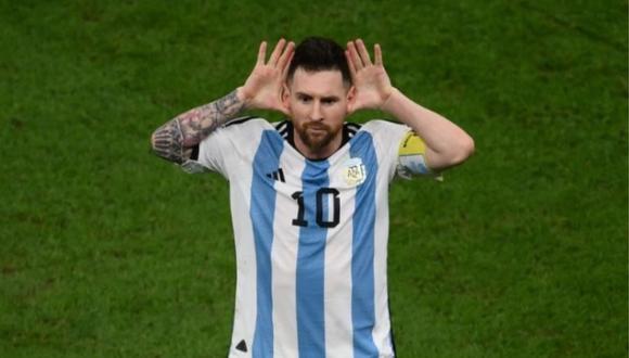 Messi celebró asi su victoria sobre Países Bajos. (Foto: AFP)