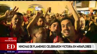 Hinchas de Flamengo celebran el triunfo en las calles de Miraflores 