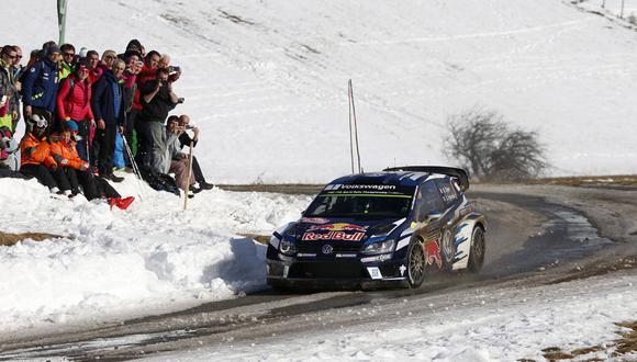 S&eacute;bastien Ogier gan&oacute; el Rally Montecarlo, primera fecha de la temporada del WRC. (foto: Dppi)