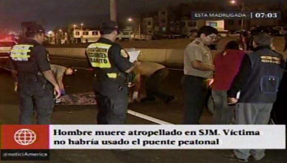 SJM: hombre murió atropellado en la Panamericana Sur