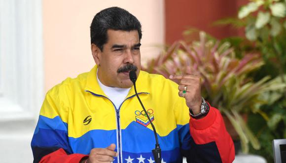 El presidente venezolano Nicolás Maduro es visto hablando en el Palacio Presidencial de Miraflores en Caracas (Venezuela). (Federico Parra / AFP).