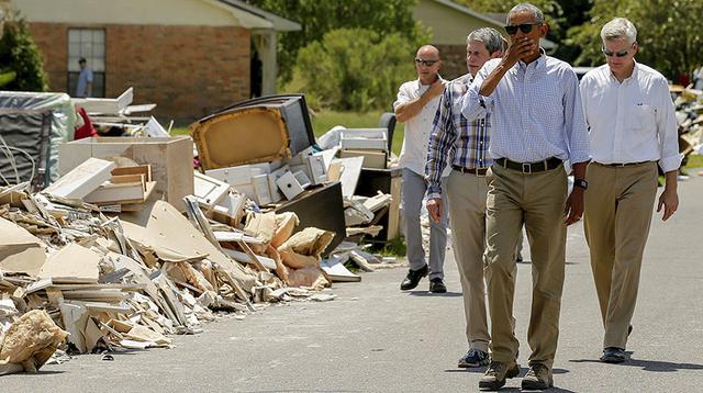 Obama defiende respuesta a inundaciones en visita a Luisiana - 2