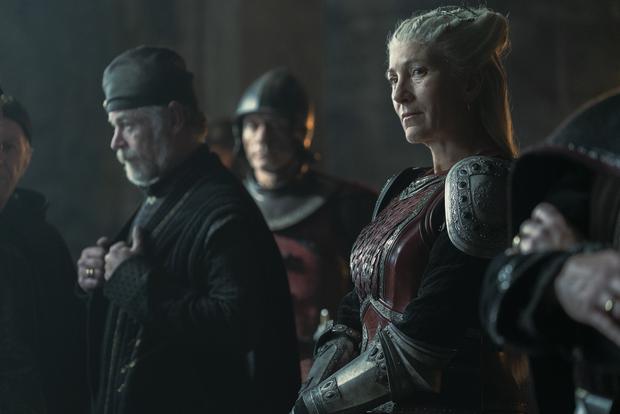 Rhaenys Targaryen watching Rhaenyra Targaryen make decisions during episode 10 of "House of the Dragon" (Photo: HBO)