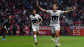 Pumas derrotó 3-2 a Toluca en el Nemesio Diez con doblete de Dinenno por el Clausura 2020 de la Liga MX [VIDEO]