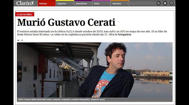 Murió Gustavo Cerati: así informó la prensa argentina - 3