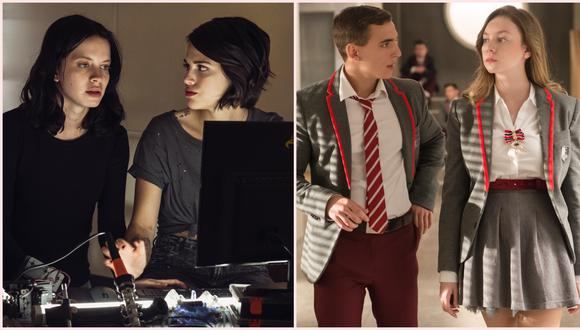 De izquierda a derecha, imágenes de "Control Z" y "Élite", series escolares de Netflix de tono siniestro. Fotos: Difusión.
